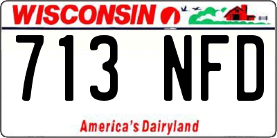 WI license plate 713NFD