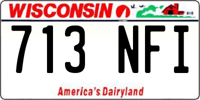 WI license plate 713NFI