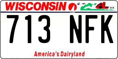 WI license plate 713NFK