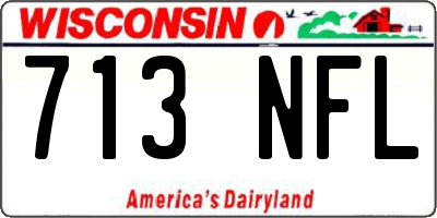 WI license plate 713NFL