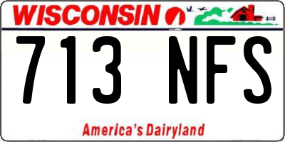 WI license plate 713NFS