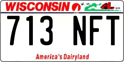 WI license plate 713NFT