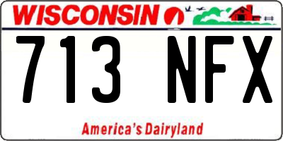 WI license plate 713NFX