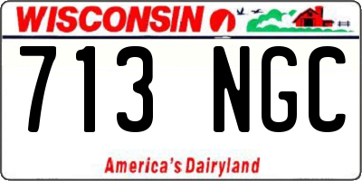 WI license plate 713NGC
