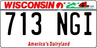 WI license plate 713NGI