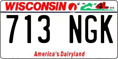 WI license plate 713NGK