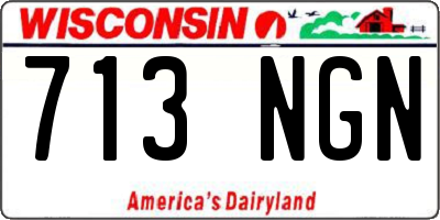 WI license plate 713NGN