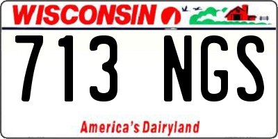 WI license plate 713NGS