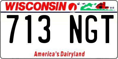 WI license plate 713NGT