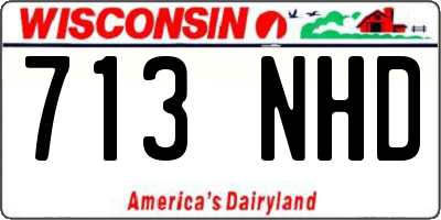 WI license plate 713NHD