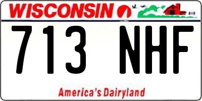 WI license plate 713NHF