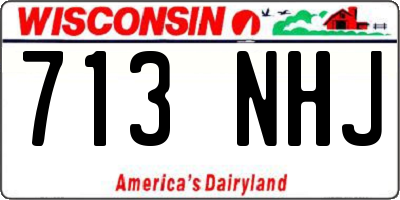 WI license plate 713NHJ