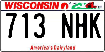 WI license plate 713NHK