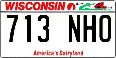 WI license plate 713NHO