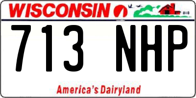 WI license plate 713NHP