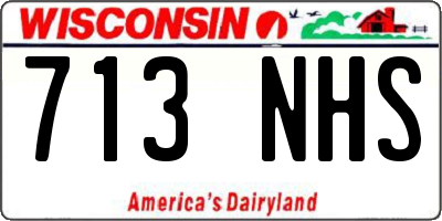 WI license plate 713NHS