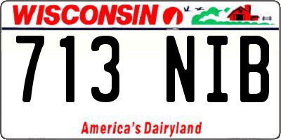 WI license plate 713NIB