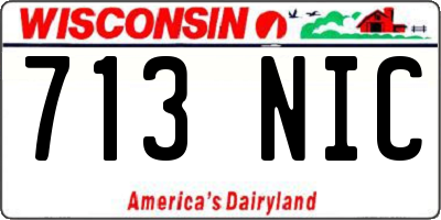 WI license plate 713NIC