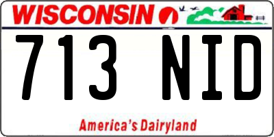 WI license plate 713NID