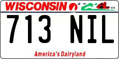 WI license plate 713NIL