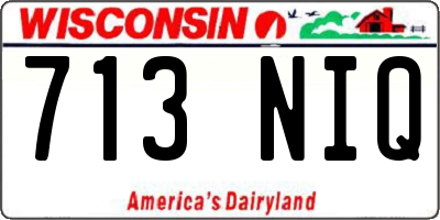 WI license plate 713NIQ