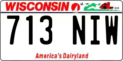 WI license plate 713NIW