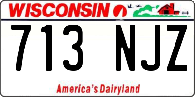 WI license plate 713NJZ