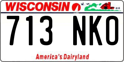 WI license plate 713NKO