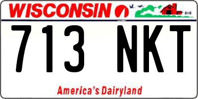 WI license plate 713NKT