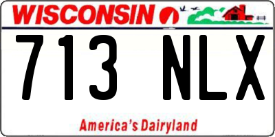 WI license plate 713NLX