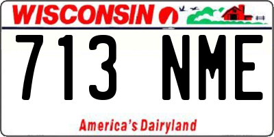WI license plate 713NME