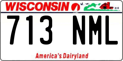 WI license plate 713NML