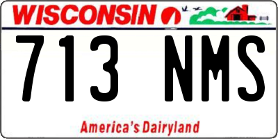 WI license plate 713NMS