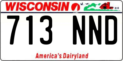 WI license plate 713NND