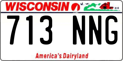 WI license plate 713NNG