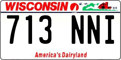 WI license plate 713NNI
