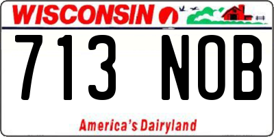 WI license plate 713NOB