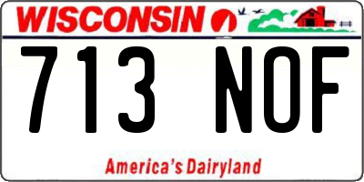 WI license plate 713NOF