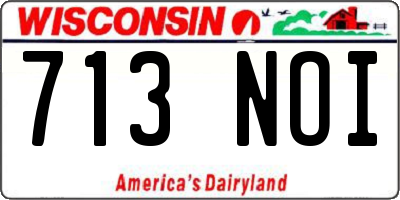 WI license plate 713NOI