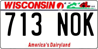 WI license plate 713NOK
