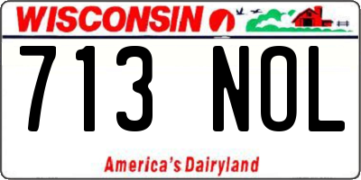 WI license plate 713NOL