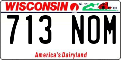 WI license plate 713NOM