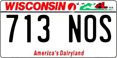 WI license plate 713NOS