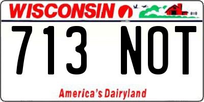 WI license plate 713NOT