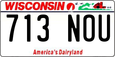 WI license plate 713NOU