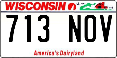 WI license plate 713NOV