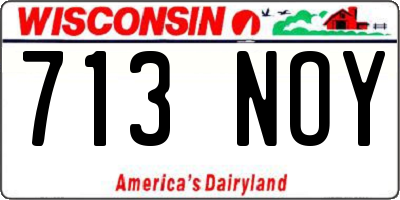 WI license plate 713NOY