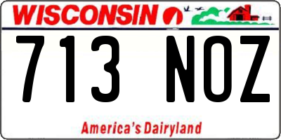 WI license plate 713NOZ
