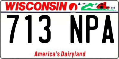 WI license plate 713NPA