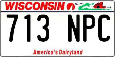 WI license plate 713NPC